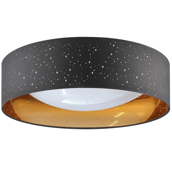 Plafon LED Tuluza 323149 Polux 24W 4000K abażur czarny złoty