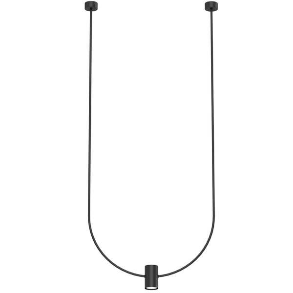 Zwisająca lampa metalowa No.C 5086 Shilo regulowana 58cm nad stół czarny