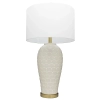 Lampa stołowa Murcia T01033BR-WH walec łuski ceramiczna mosiądz biały