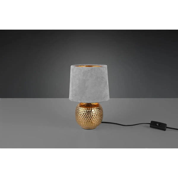 Stolikowa lampa SOPHIA R50821011 szara złota ceramiczna 1xE14 26cm