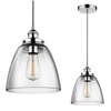 Wisząca LAMPA loftowa FE-BASKIN-P-B-PN Elstead FEISS szklana OPRAWA skandynawska ZWIS hygge polerowany nikiel przezroczysty