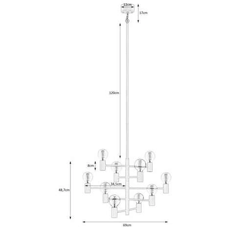 Żyrandol LAMPA wisząca PARIS 107187 Markslojd metalowa OPRAWA molekuły zwis loft sticks czarny