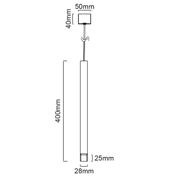 1-punktowa lampa wisząca Q I czarny zwis tuba do gabinetu