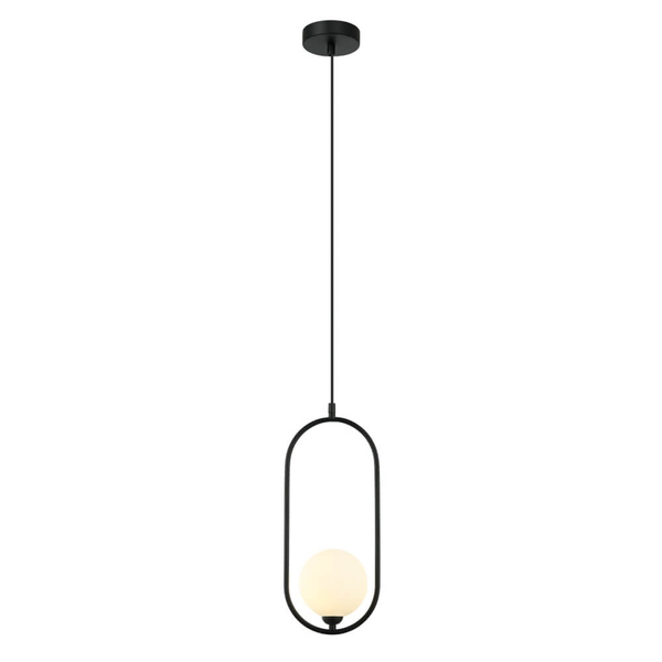 Modernistyczna lampa wisząca Lupus do salonu czarna biała