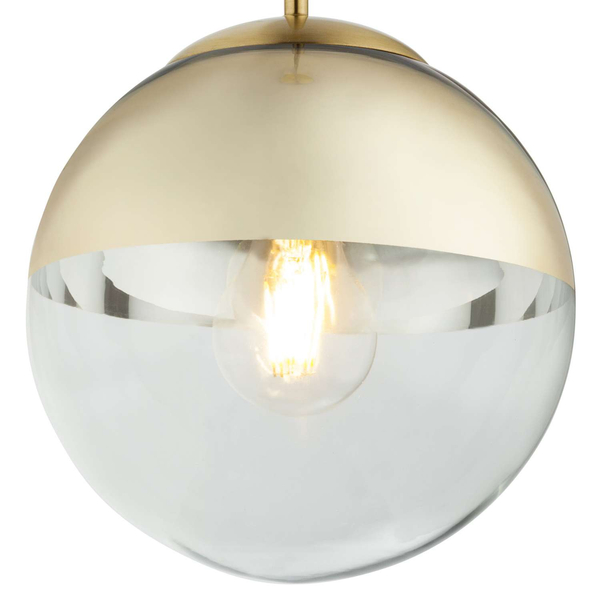 LAMPA wisząca VARUS 15855 Globo szklana OPRAWA zwis kula ball złota przezroczysta