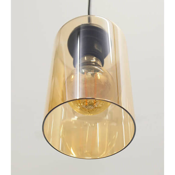 Szklana lampa wisząca Bistro 31-00569 do przedpokoju brązowa czarna