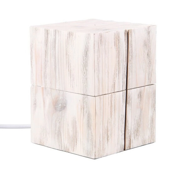 Sypialniana lampa stołowa Treasure 514110101 drewno biała