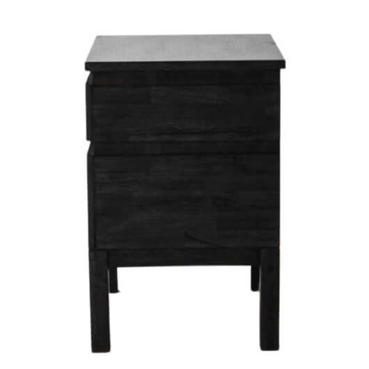 Szafka nocna drewniana Boho 5055999243766 do sypialni czarna