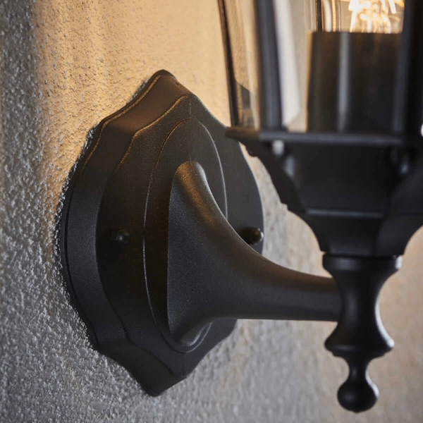 Elewacyjny kinkiet latarenka Drayton YG-3500 Endon IP44 czarny przezroczysty