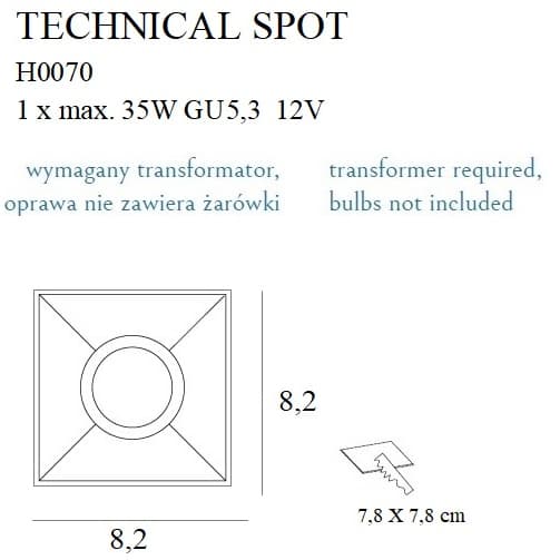 Podtynkowa oprawa sypialniana TECHNICAL SPOT H0070 Maxlight wpustowa biała