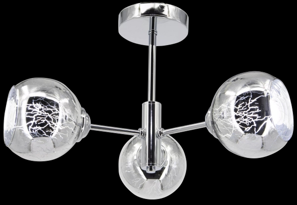Szklana lampa sufitowa 2209/3 8C do jadalni chrom