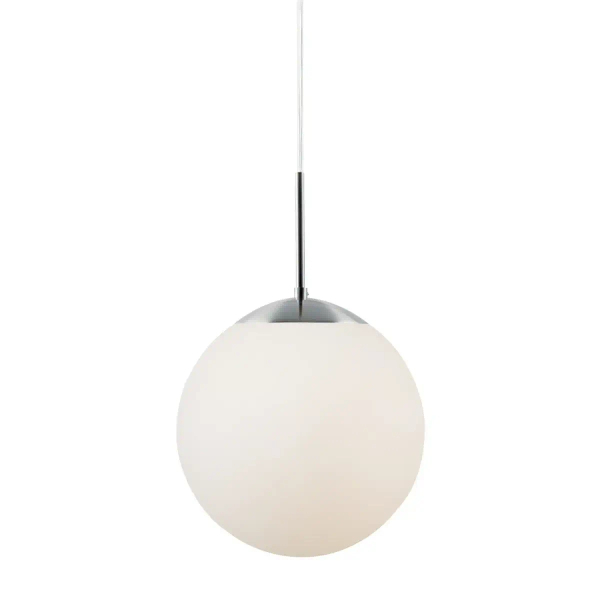 Lampa wisząca salonowa CAFE 39573001 szklana kula biały srebrny
