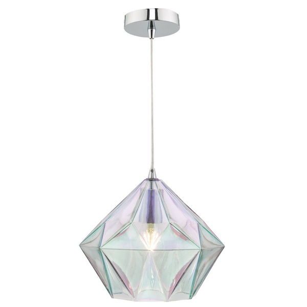 Geometryczna lampa wisząca Gaia 1 GAI0150 Dar Lighting do salonu chrom