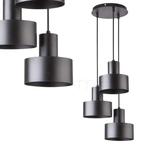 Industrialna LAMPA wisząca RIF 30900 Sigma metalowa OPRAWA zwis kaskada czarna