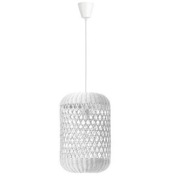 Wisząca LAMPA skandynawska PALMAR LE42126 Luces Exclusivas ratanowa OPRAWA podużny ZWIS ekologiczny biały