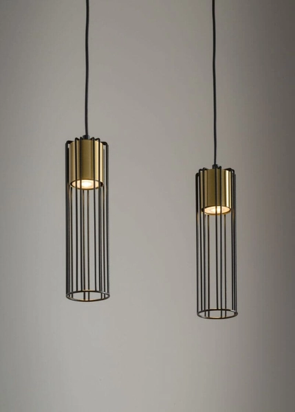 Wisząca lampa salonowa Fobia 2-punktowa czarna złota