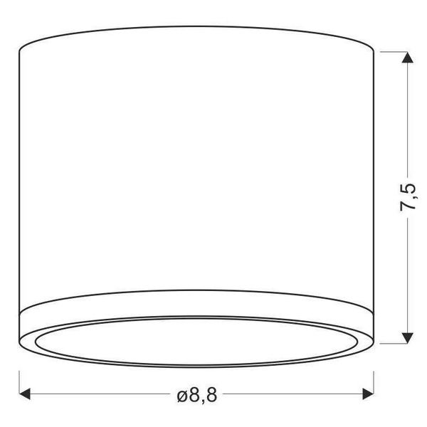 Sufitowa lampa skandynawska 2275925 metalowa LED 9W 4000K okrągły szary