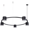 Loftowa wisząca lampa Kodo 5 41335 pierścień tubki zwis czarny