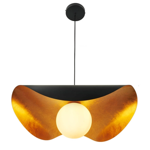 Lampa wisząca ze szklanym kloszem ENZO ST-F22020601-D60 black czarny złoty