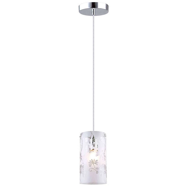 LAMPA wisząca SENSE MDM1673-1 Italux szklana OPRAWA zwis tuba kwiaty wzory flowers biały