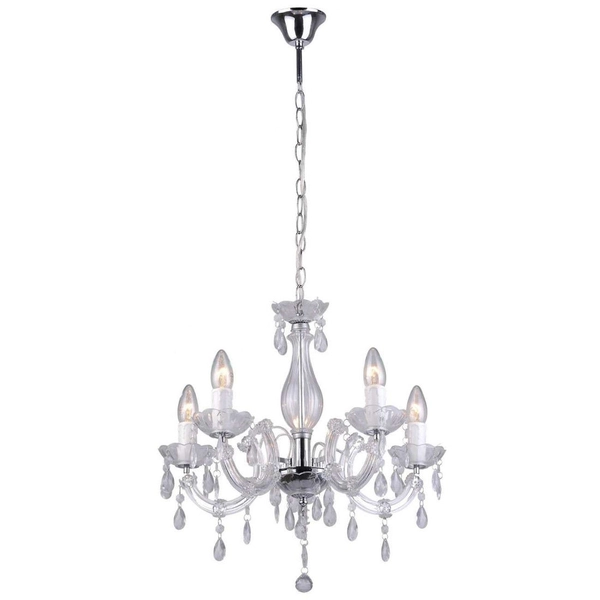 Żyrandol pałacowy MAGNOLIA RLD94016-5A z kryształami chrom przezroczysty