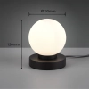 Lampka stołowa Printz R54011032 RL Light ball bańka metalowa czarna biała