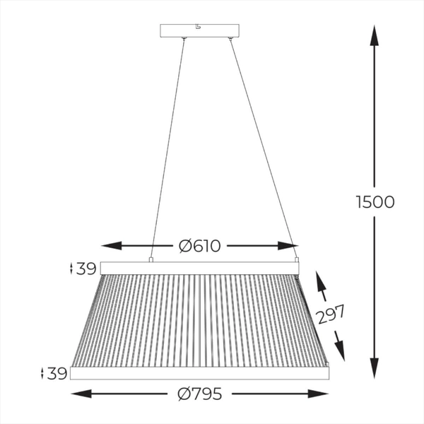 Regulowana Lampa wisząca Balu MD3328-2M-3BT LED 57W 3000-6000K czarny