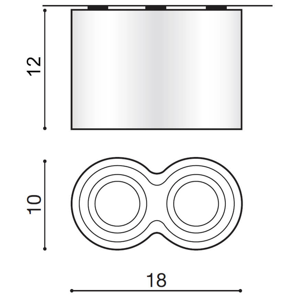 2-punktowa lampa sufitowa Bross AZ0941 downlight metalowa aluminium