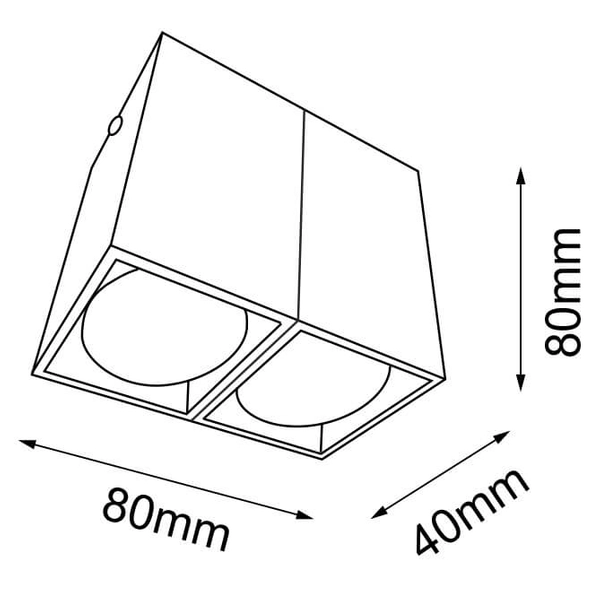 Podwójny plafon Doha 1096 Shilo natynkowy prostokątny spoty czarny