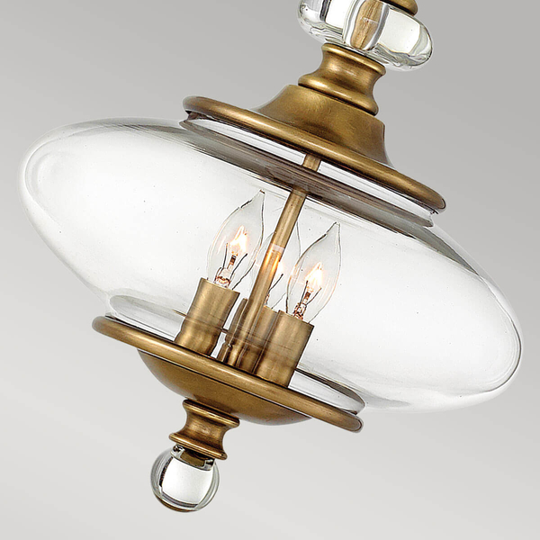 Szklana lampa wisząca Wexley HK-WEXLEY-3P-HB Hinkley szkło mosiądz