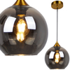 Skandynawska LAMPA wisząca DAMAR 316219 Polux loftowa OPRAWA szklany ZWIS kula przydymiona