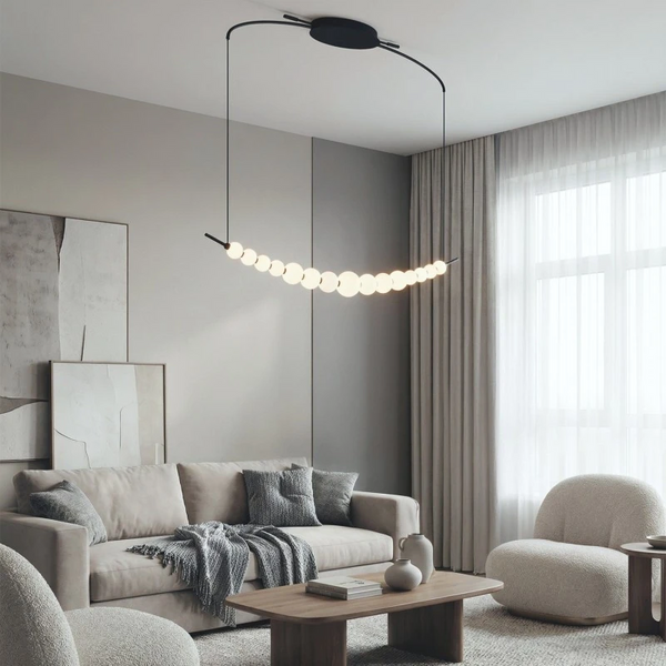 Wisząca lampa kulista PERLA czarna biała AZ6896 15xLED 26W 3000K