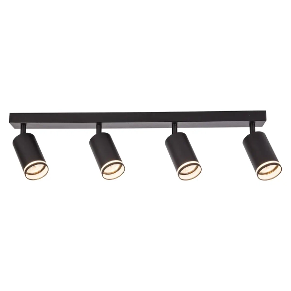 Industrialna lampa podsufitowa Pipe Ring Spot ML2073 na belce czarny