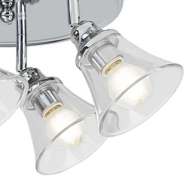 Okrągła lampa sufitowa Antoine z regulacją przezroczysta chrom