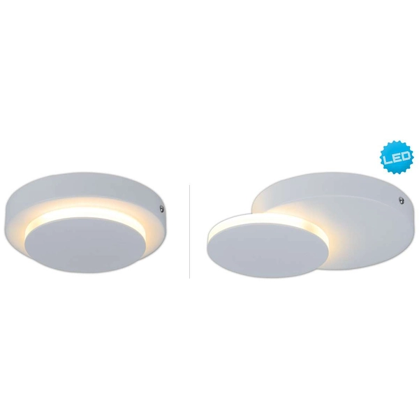 Ścienna LAMPA kinkiet DALLAS 1352923 Nave okrągła OPRAWA metalowa LED 6W 3000K plafon sufitowy biały