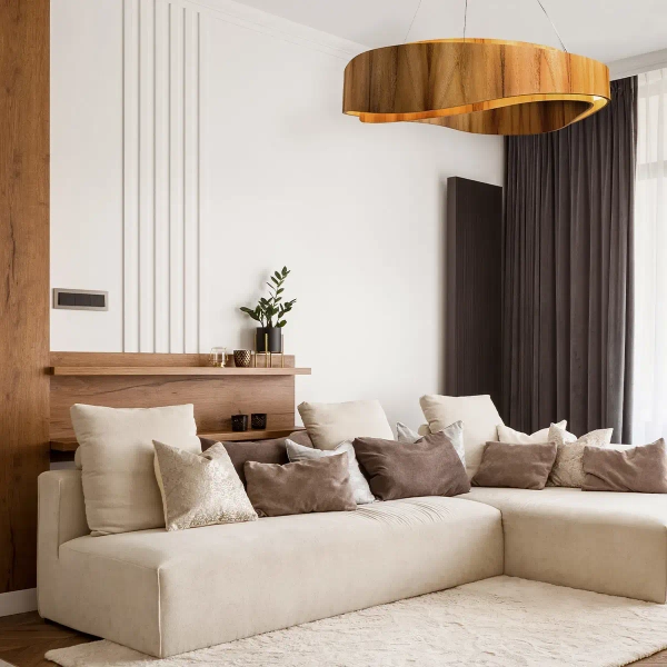 Zwieszana lampa Horizon QN-HORIZON-RING-LED-80-TEAK LED 58W 3000K brązowy