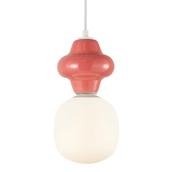 Zwis lampa ceramiczna Latera PND-94331-1S-RED do salonu czerwony