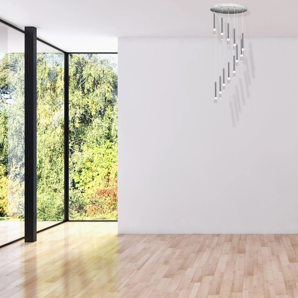 LAMPA wisząca ICE ML6162 Milagro industrialna OPRAWA tuby LED 12W 4000K metalowy ZWIS kaskada chrom