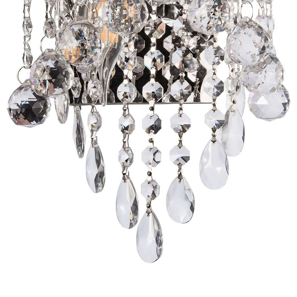LAMPA ścienna VEN K-E 1346/2 CR glamour OPRAWA kryształowa LED 9W 4000K kinkiet chrom przezroczysty