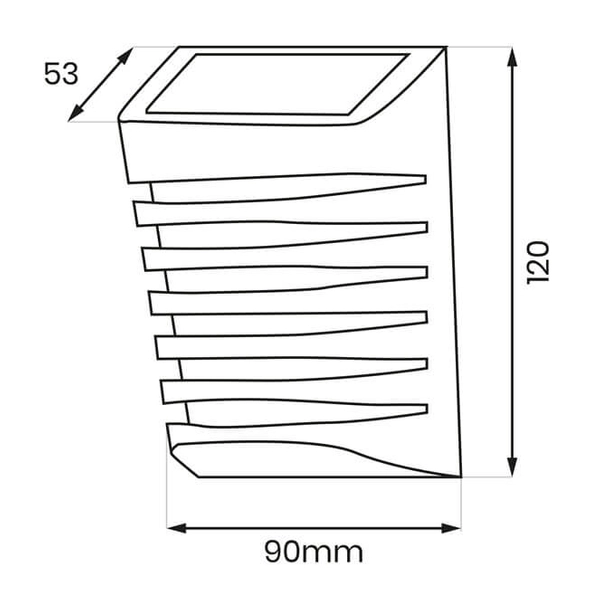 Solarny kinkiet na elewację Strip EKO0723 LED 0,12W 3000K IP44 czarny