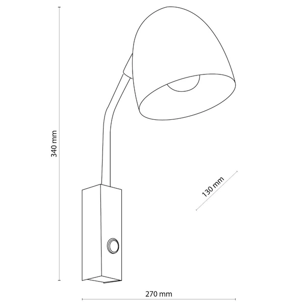 Kinkiet naścienny do przedpokoju Soho 4167 loftowy z włącznikiem czarny