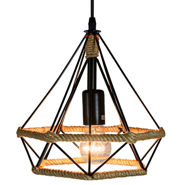 Loftowa LAMPA wisząca Piramida 8801/1 ZWIS - 06 Elem industrialna OPRAWA metalowy ZWIS na linie czarny