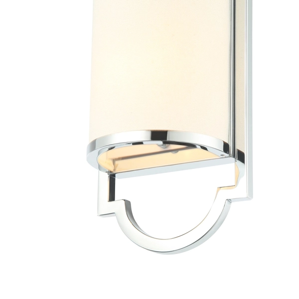 Ścienna LAMPA klasyczna Libero Parette Cromo Orlicki Design półokrągła OPRAWA kinkiet abażurowy biały chrom