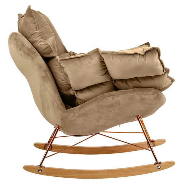 Fotel bujany z poduszką Swing velvet KH1301100129 King Home tapicerowany khaki