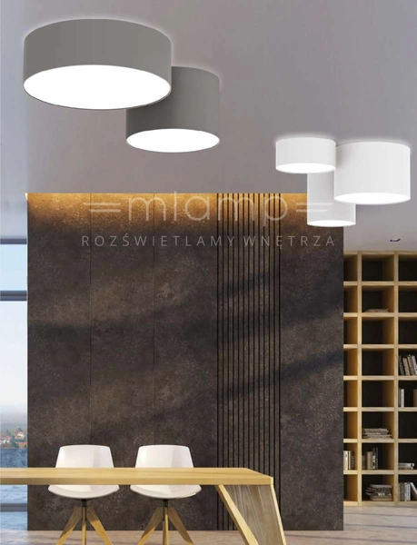 Sufitowa LAMPA nowoczesna CAMERON 9682 Nowodvorski okrągły plafon abażurowy szary