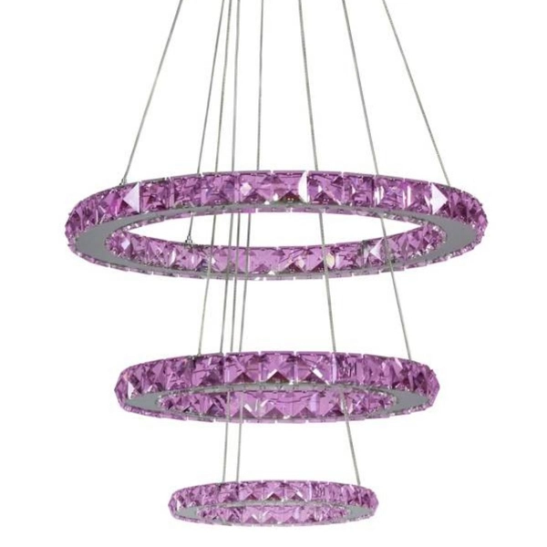 Lampa wisząca glamour Lords 33-63090 Candellux LED 48W RGB z pilotem chrom