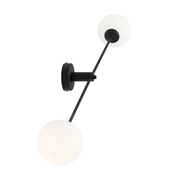 Regulowana lampa ścienna Ohio 1081D1 Aldex metalowy kinkiet czarny biały