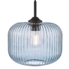 Szklana wisząca lampa Demarius DEM0123 do przedpokoju niebieska czarna