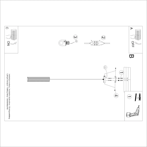 Podłużna lampa wisząca Karbon SL.1535 minimalistyczna tuba biała