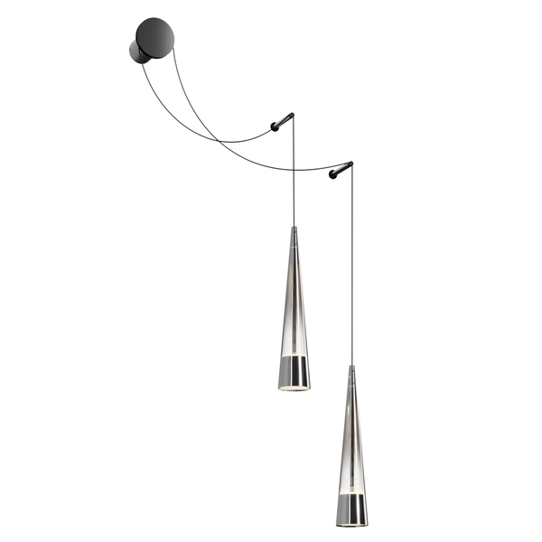 Podwójny kinkiet wiszący Sintesi P090WL-L24CH3K LED 24W regulowany chrom
